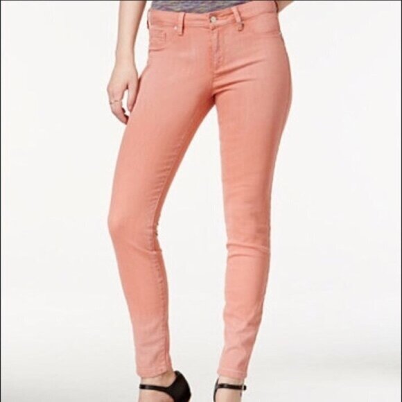 Jessica Simpson Pink Rolled Crop Skinny Jeans - Picture 1 of 5